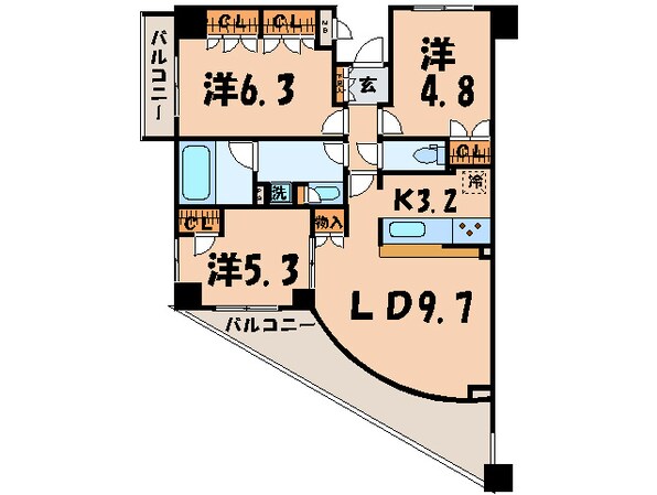 レジディア世田谷弦巻の物件間取画像